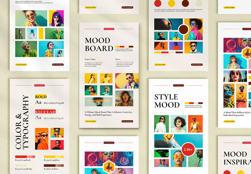 Colorful Mood Board Social Media Post Template