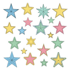Obraz premium A colorful array of 20 stars