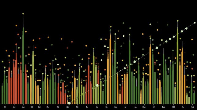 illustration with sharp spikes and dips in financial trend line