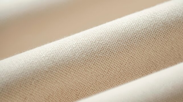 Macro close-up of gray textured fabric and mixed material swatches with cotton, paper, leather and metal under soft lighting