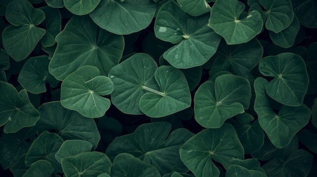 Primer plano de hojas verdes frescas con textura natural en un entorno de huerta en primavera