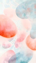 Obraz premium Dreamlike watercolor coral shapes evoke a serene underwater world of pastel hues and gentle light