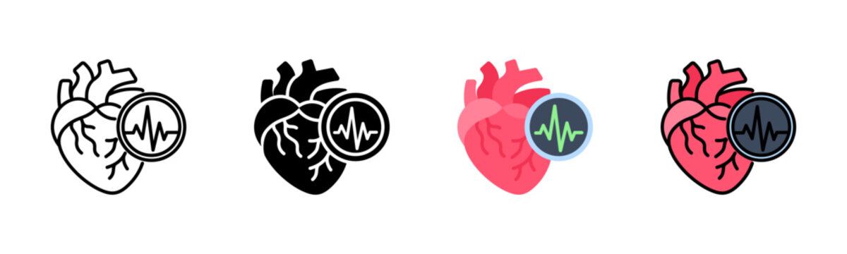 Heart Rate Icon Pack In Multiple Styles