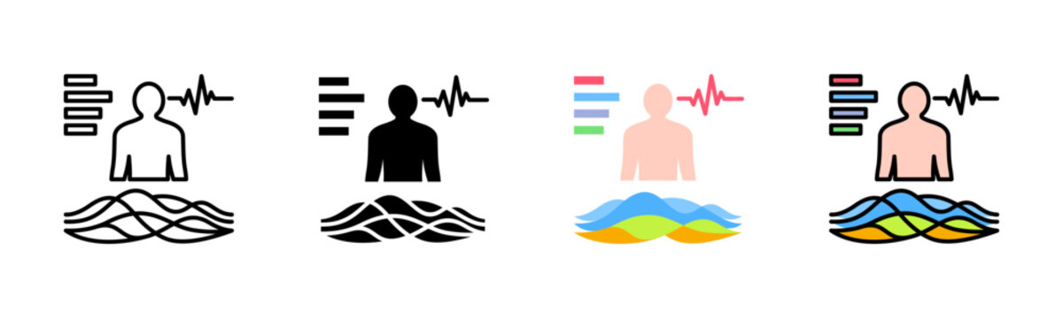 Physiological Signals Icon Pack In Multiple Styles