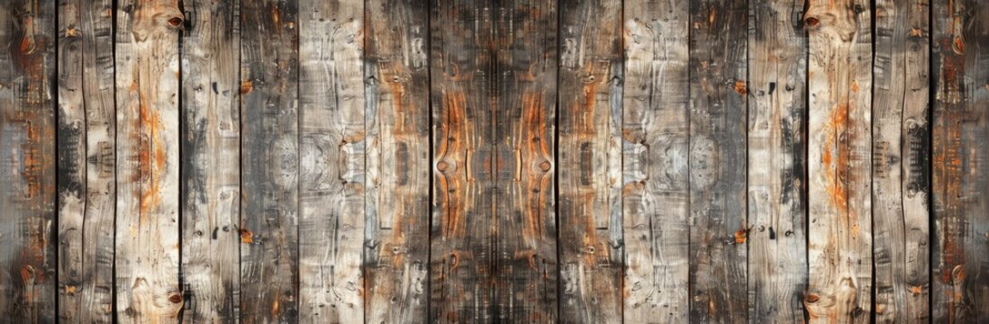 A rustic wooden wall background with aged, wood planks