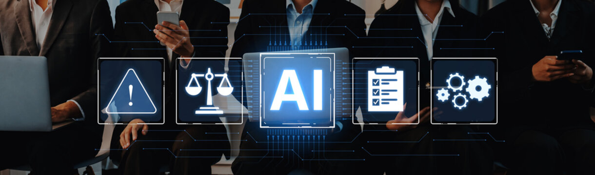 Concept of Artificial Intelligence in legal and regulatory technology. AI systems are used for risk management, process automation, and ensuring compliance with laws and policies. Fermion