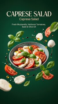 Fresh Caprese Salad with Tomatoes, Mozzarella, and Basil.
