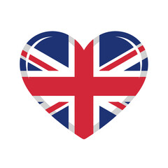 Obraz premium United Kingdom flag heart symbol for love patriotism and national pride