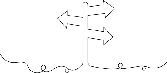 Black and white of a directional signpost with multiple arrows © Design LL