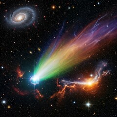 Obraz premium Vibrant Cosmic Explosion in Deep Space.