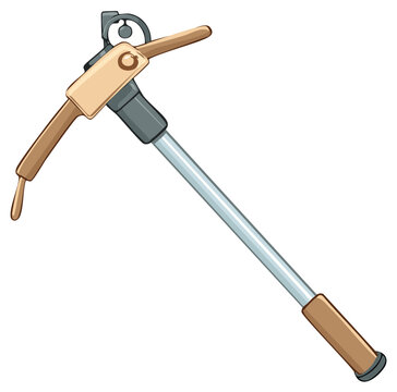 Cartoon Pickaxe Tool Illustration for Mining, Prospecting, or Adventure Designs