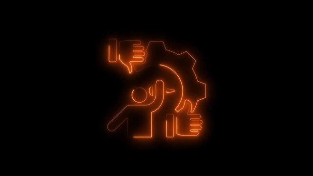 Human anatomy of kidneys and urinary system glowing orange neon light on black background medical education healthcare science concept