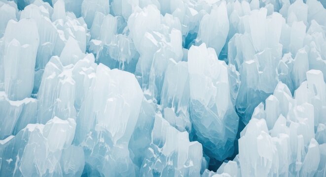 Cold Blue Ice Spires Landscape Serene Yet Jagged