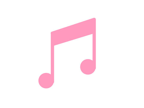 音符　シンプル　ピンク