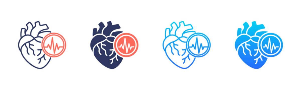 Heart Rate Icon Pack In Multiple Styles