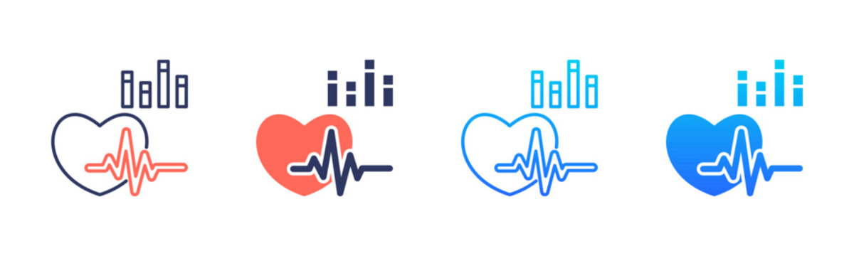 Cardiac Rhythm Icon Pack In Multiple Styles