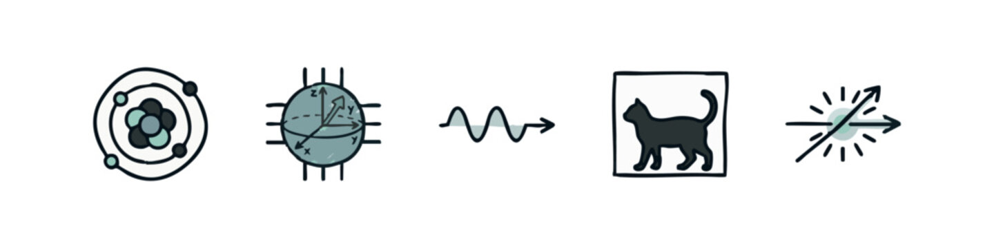 Quantum Physics and Science Icons