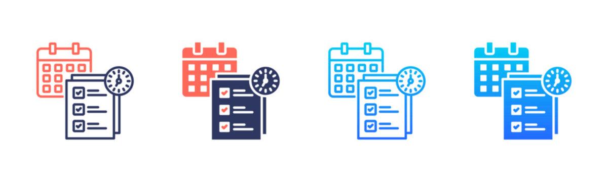 Smart Schedulling icon set multiple style collection