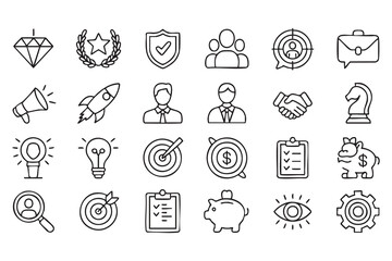 Fototapeta premium Marketing And Branding Icons For Corporate And Advertising Design