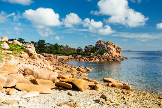 Pink granite coast (Cote de granit rose), France