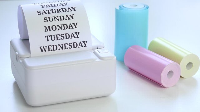 Printer, Printing at Office, Test Print, Thermal Colourful Paper for Craft, Scrap Booking, School Supplies, Listing Message Device for Labelling