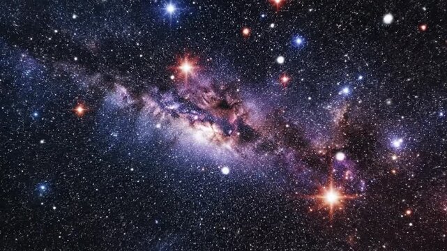 Cinematic Star Field with Bright Twinkling Stars and Milky Way