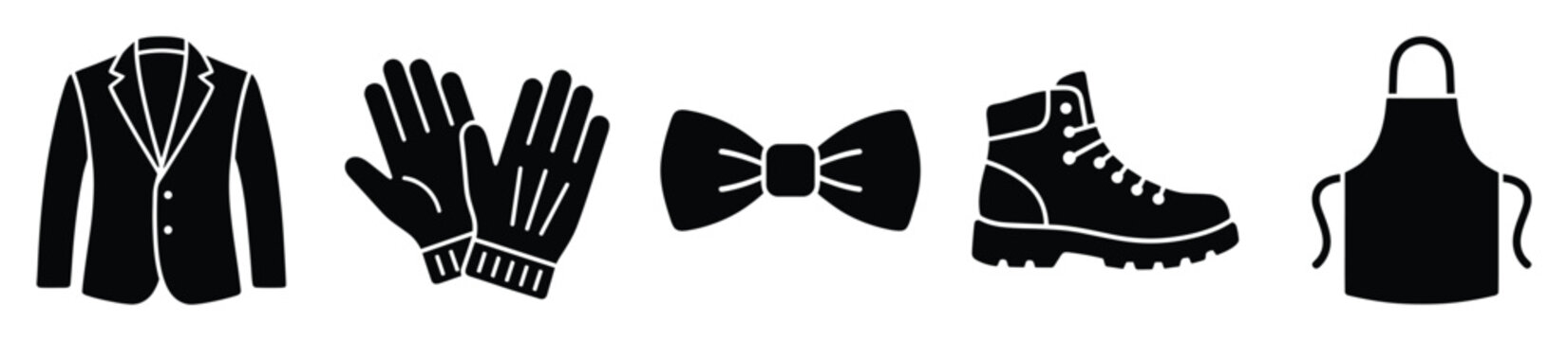 Essential apparel and accessories collection for clothing stores or personal style guides and various fashionrelated design projects requiring versatile icon representation