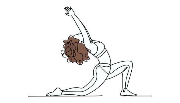 One continuous line illustration of an Girl  Fashion, isolated on white background.