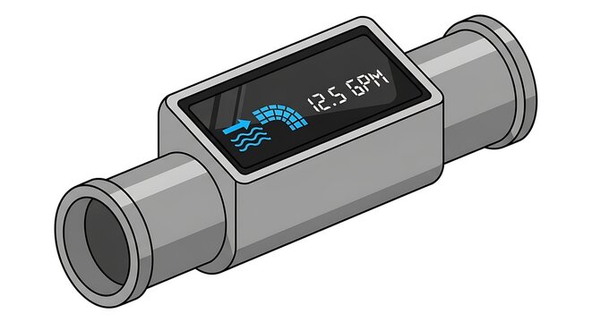 Digital flow meter with display