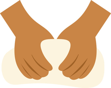 Illustration of hands kneading dough symbolizing baking, cooking, and homemade food creation