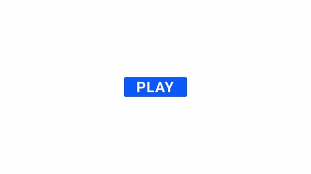 Play Button Animation with Transparent Background, Interactive Media Player Control Button Motion Graphic for Video Content in 4K