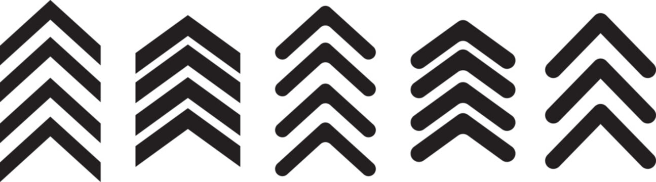 Set of chevron icons, professional vector illustration of arrow navigation and interface symbols.directional chevron symbols, high-quality vector icons for pagination and UI control elements.
