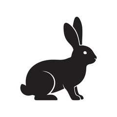 Obraz premium Standing rabbit silhouette icon vector flat design.