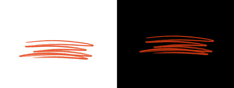 Orange Multiple Parallel Brush Strokes on White and Black