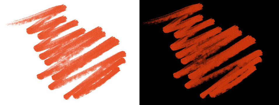 Dense orange marker diagonal crosshatch scribble on split white and black background, hand drawn texture