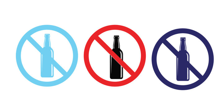 Alcohol prohibition signs with no drinking symbols