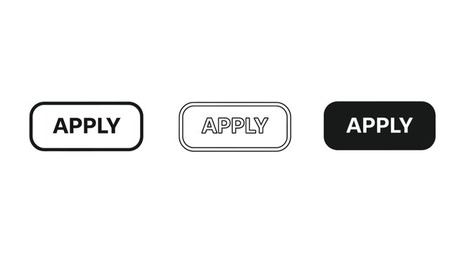 Apply button icons in different styles and colors for web design