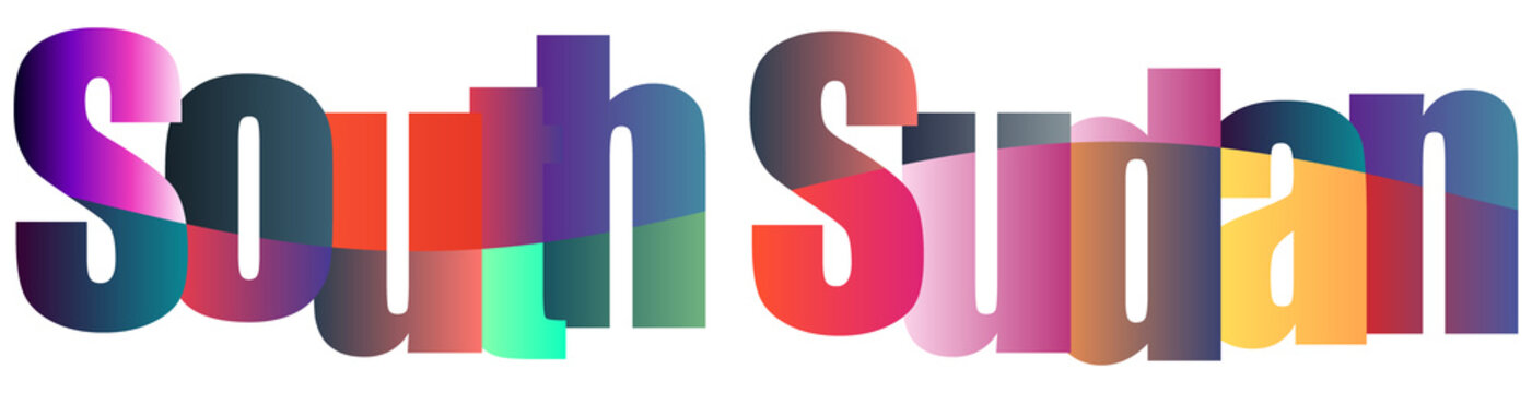 Colorful South Sudan Text Logo Design With Gradient Letters