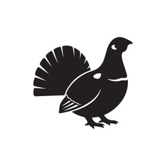 Fototapeta premium Grouse silhouette vector flat design on white background.