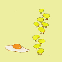目玉焼きとひよこ © Yutaka　Mikura