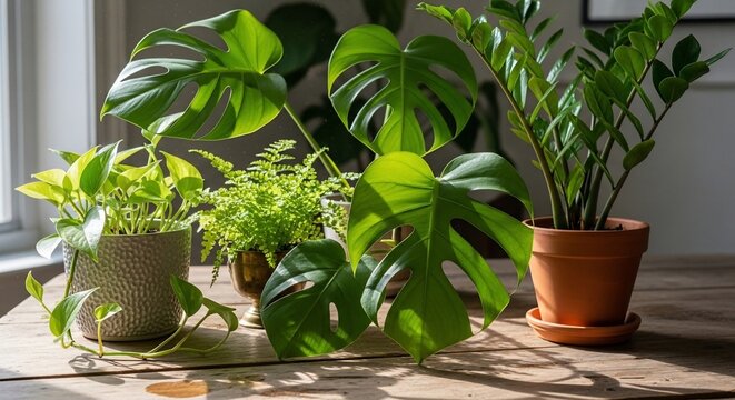 Houseplants green leaves variety