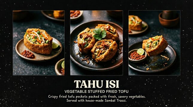 Delicious Tahu Isi - Indonesian Vegetable Stuffed Fried Tofu Dish.