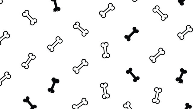 Black and white dog bone pattern on white background