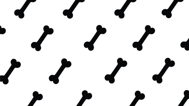 Black bone pattern on white seamless background for design