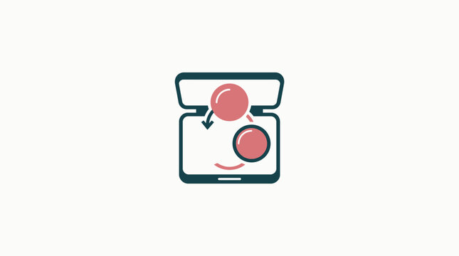 Minimalist Blush Palette Icon with Arrows