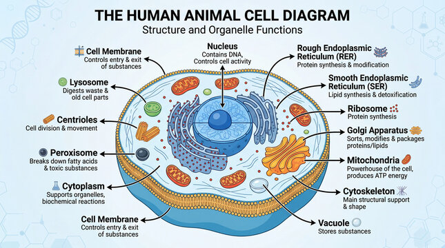 Human Animal Cell Anatomy and Organelle Functions