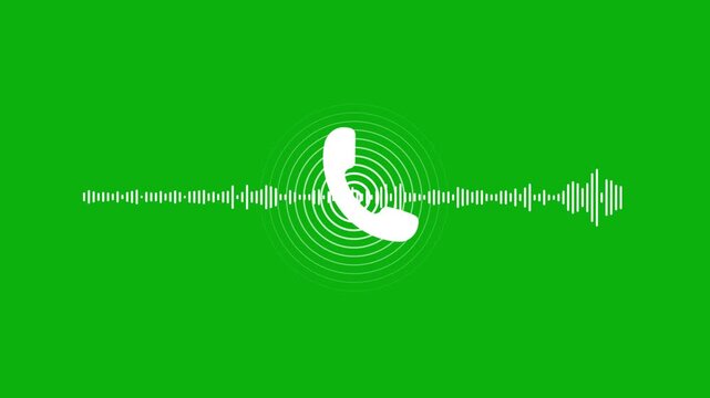 Sound Wave Visualizer with Phone Call Green Screen 4K &ndash; Real-time Audio Frequency Animation Podcast Music Voice Wave with Clean Alpha Channel