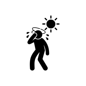 Severe Dizziness Heatstroke Concept Icon