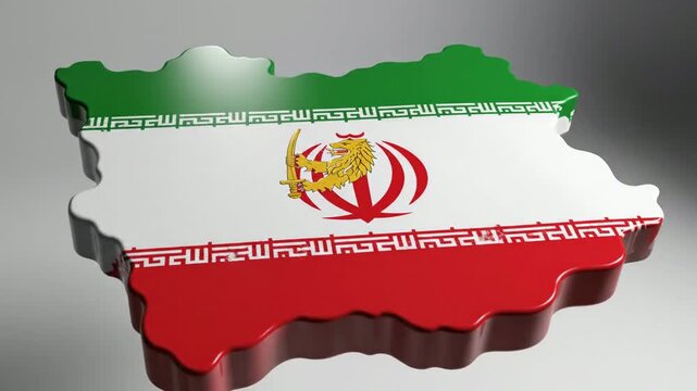 3D Iran Map Flag Animation - Patriotic Symbol of Persian Heritage & Nation