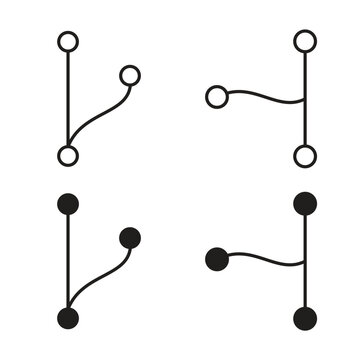 Code branch icon in trendy flat and line style design. Icon symbol illustration